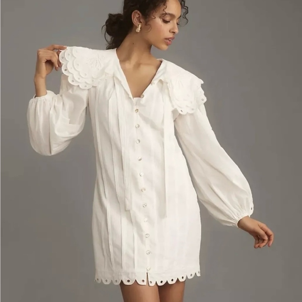 FARM Rio White Long Sleeve Dress